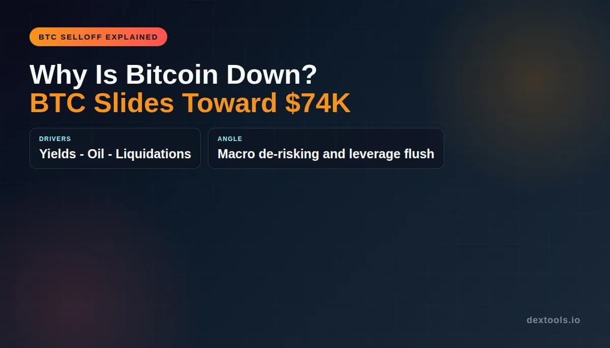 Why Is Bitcoin Down? BTC Slides Toward $74K as Yields, Oil and Liquidations Bite