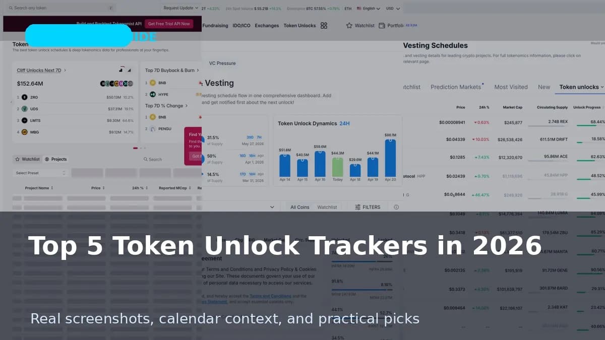 Top 5 Token Unlock Trackers 2026 (Track Vesting & Cliffs)