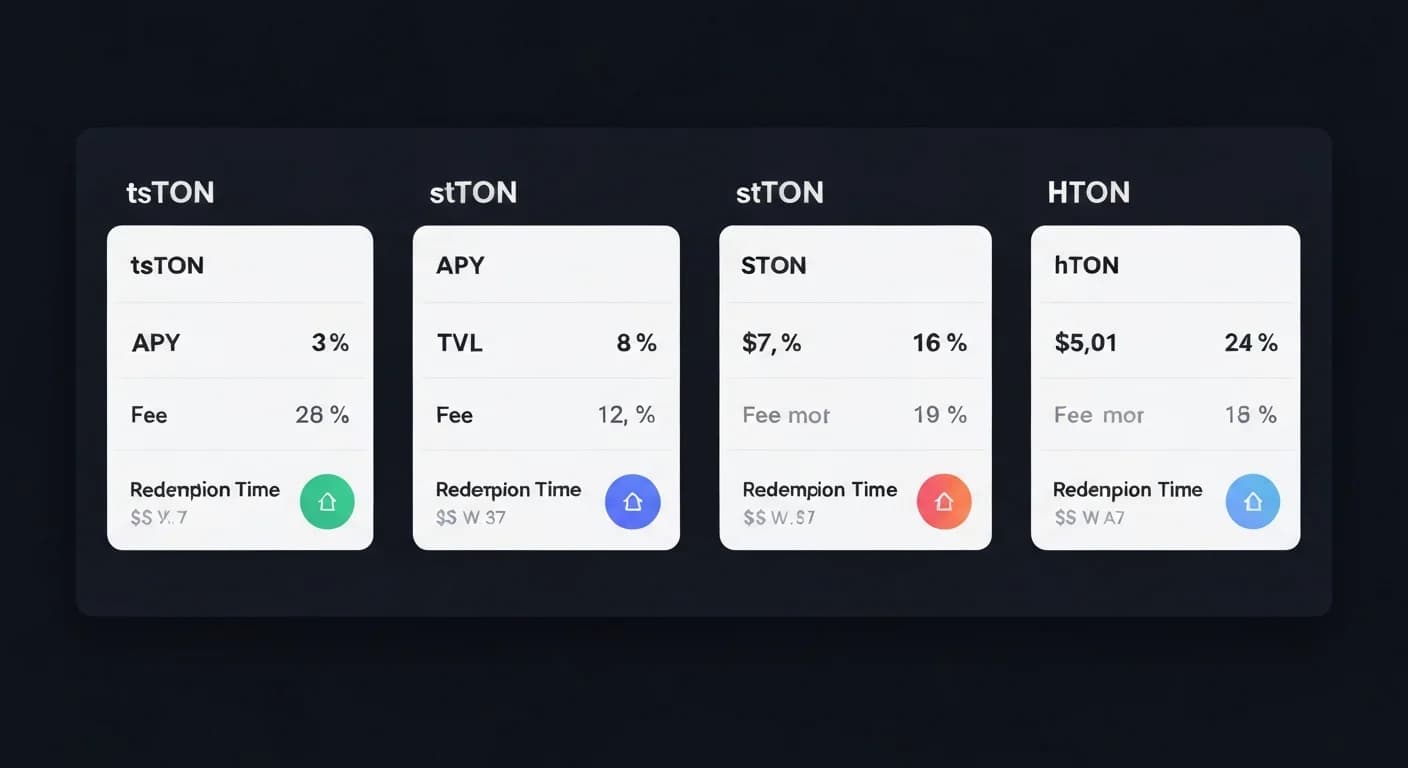 TON Liquid Staking: tsTON, stTON, hTON Compared 2026